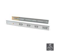 Kit Guide per Cassetti a Sfera 45 x 350 mm Estrazione Totale Chiusura Soft Zincato 5 Pezzi Emuca