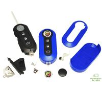 Kit Guscio Chiave Telecomando Completo per FIAT Punto ABARTH 500 595 695 Blu