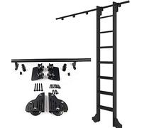 Kit hardware a rotolamento, hardware per la scala scorrevole mobile della libreria scorrevole mobile per casa/loft, hardware per porte scorrevoli (nessuna scala)