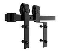 Kit hardware for porta scorrevole del fienile a forma di J bypass for il moderno di ganci piegati con binario for porta a doppio effetto(7FT 2130mm)