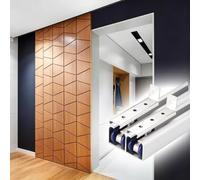 Kit Hardware Per Porta Bifold Bianco/nero Con Ringhiera, systems | Kit Di Binari Per Porte Barndoor Con Bypass Scorrevole Nascosto, Binario Di Ricambio Per Porte(White,540cm/213in/17.7ft)
