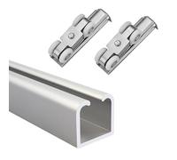 Kit hardware per porta fienile con binario in alluminio e rulli per porte scorrevoli lisce in camera da letto, cucina, ufficio