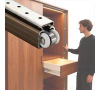 Kit hardware per porta scorrevole 457,2 cm Sistema di binari nascosti Soft Close per porte a scomparsa Montaggio di sospensione superiore per un funzionamento regolare Accessori per binari scorrevoli