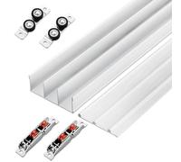 Kit hardware per porta scorrevole a tripla rotaia, guide in alluminio resistente per ante di armadietti, deviatore regolabile per installazione a incasso a tre pannelli (colore 1, 160 cm)