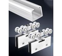Kit hardware per porta scorrevole - binario regolabile per soffitto o pareti - facile installazione per porte di qualsiasi dimensione