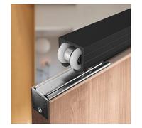 Kit hardware per porta scorrevole con binario e gancio per ruote per un funzionamento regolare su porte divisorie di armadi e balconi