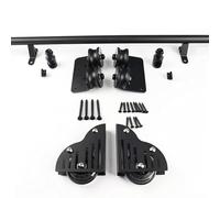 Kit hardware per porta scorrevole da 1 m a 6 m, kit di ferramenta per libreria, scala scorrevole, tubo rotondo in acciaio nero (kit binario da 300 cm)