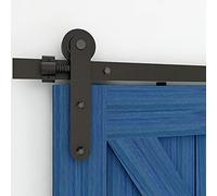 Kit hardware per porta scorrevole da 243 cm, sistema di binari interni per ante singole in legno, decorazione rustica per la casa, facile installazione ed elegante
