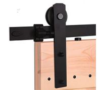 Kit hardware per porta scorrevole da 335 cm, per porte doppie, facile installazione, in acciaio, stile rustico, perfetto per la casa e l'ufficio
