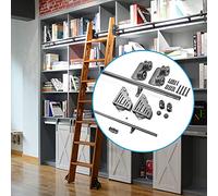Kit hardware per porta scorrevole da fienile, binario rotondo da 1 m con accessori di estensione per armadio della biblioteca e decorazioni per la casa vintage, durevole e facile da installare