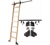 Kit hardware per porta scorrevole da fienile, per biblioteca, binario scorrevole, sistema a rulli per armadio, tubo rotondo in acciaio al carbonio, con ruote (senza scala), kit binario da 600 cm