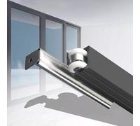 Kit hardware per porta scorrevole di alta qualità, binario in alluminio resistente, per porte da 4,45,1 cm, guida per porta da fienile, facile installazione, 240 cm, qualità commerciale.