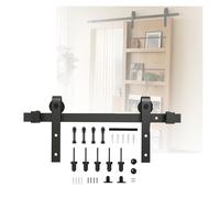 Kit hardware per porta scorrevole, guide in acciaio al carbonio e sistema di puleggia, per un funzionamento regolare in casa, garage o biblioteca