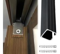 Kit hardware per porta scorrevole nascosta con meccanismo di chiusura ammortizzata, binario in alluminio per montaggio a soffitto o parete, ideale per porte a scomparsa