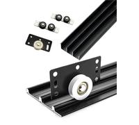 Kit hardware per porta scorrevole per ante di armadi e armadi, kit di ricambio per binario superiore e inferiore con programma scorrevole silenzioso, design a tre binari, 150 cm