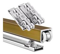 Kit hardware per porta scorrevole per armadio e porte a scomparsa, set di guide per montaggio a soffitto o laterale, con rulli