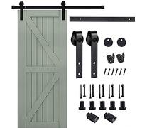 Kit hardware per porta scorrevole per fienile per impieghi gravosi, kit hardware per binario scorrevole di base per porta scorrevole da fienile da 6,6FT / 200 cm, sistema di binari per porta singola
