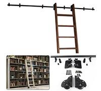 Kit hardware per porta scorrevole resistente, in acciaio al carbonio, con guida a rulli, per soluzioni interne lisce, ideale per biblioteche, uffici e case moderne