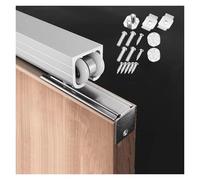 Kit hardware per porta scorrevole resistente, in alluminio, per porte di armadi e bypass (2 m, 150/210/240 cm), finitura argento