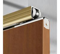 Kit hardware per porta scorrevole resistente, sistema di binari liscio e silenzioso, guida tascabile tagliabile per bagno, cucina, dispensa, armadio