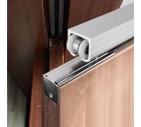 Kit hardware per porta tascabile resistente, sistema di binari per porte scorrevoli con capacità di 68 kg, funzionamento fluido e silenzioso, set completo di hardware per porte interne da 61 a 91,4 cm
