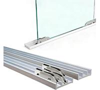 Kit hardware per porte scorrevoli in vetro - Sistema di binari in alluminio | Staffa per mensola in acrilico, supporto robusto per esporre oggetti in armadi e decorazioni per la casa