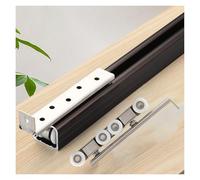 Kit hardware per porte scorrevoli, sistema di binari scorrevoli per porte di fienili e armadi, include guida a pavimento e paraurti per una facile installazione e un funzionamento silenzioso
