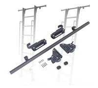Kit hardware per scala da biblioteca, tubo rotondo in acciaio, pista mobile con ruote a rullo per pavimento, per uso interno, casa, soffitta o biblioteca
