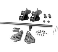 Kit hardware per scala di rotolamento Tubo rotondo retrattile scorrevole Biblioteca Hardware Rolling Set completo Binario hardware per porta scorrevole da 1,9 m - 6,1 m (senza scala) con ruote a rulli