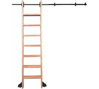 Kit hardware per scala per biblioteca, sistema di binari scorrevoli per carichi pesanti, con rulli e ruote da pavimento, hardware per guide scorrevoli in acciaio al carbonio per librerie, magazzini e