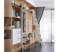 Kit Hardware per Scala per Libreria A Rotelle Retrattile - Binario Scorrevole con Rullo A Pavimento per Lo Stoccaggio Verticale, Non è Richiesto Spazio A Terra - Facile Insta, 6.6ft/200cm Track Kit