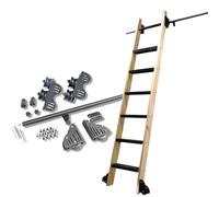 Kit hardware per scaletta scorrevole regolabile per libreria, ufficio e soluzioni di archiviazione per loft
