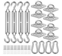 Kit hardware per vela ombreggiante da 15,2 cm, per installazione triangolare rettangolare, in acciaio inossidabile 304, accessori hardware per vela da esterno, patio, baldacchino, giardino, fissaggio