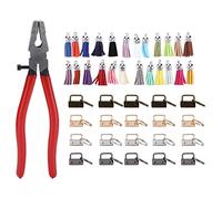 Kit hardware portachiavi, accessori per la creazione di portachiavi fai-da-te, nappa da 25 mm/1,0 pollici con 24 colori e fermagli per coda, accessori completi tra cui pinze per