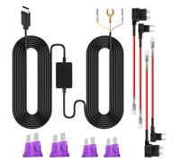Kit Hardwire per Dash Cam, 3,2 metri di tipo C a 3 conduttori con kit di fusibili ACC da 12 V-24 V a 5 V USB-C, protezione a bassa tensione per caricabatterie Nextbase Cam, cavo di alimentazione per