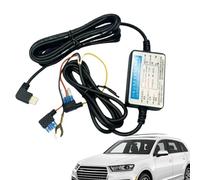 Kit Hardwire per Dash Cam, cavo step-down a tre core, convertitore da tipo C 12 V/24 V a 5 V 3 A, adattatore di alimentazione per auto per registrazione video time-lapse, alimentazione continua per