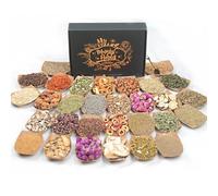 Kit Herbale Magico - 30 Erbe Essiccate in Sacchetti Etichettati, Cucchiaio di Cristallo per Rituali Wicca, Pulizia Energetica, Lancio di Incantesimi, Guarigione Spirituale, Barattoli di Incantesimi
