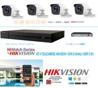 KIT HIKVISION KIT TELECAMERE VIDEOSORVEGLIANZA 4 TVCC DVR 8 CANALI FULLHD