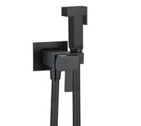 Kit Idroscopino Acqua Calda e fredda Shut-Off Azionamento a Leva Ottone Ogomondo - CONFEZIONE: 1 pz., Finitura-: Nero Quadro
