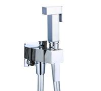 Kit Idroscopino Acqua Calda e fredda Shut-Off Azionamento a Leva Ottone Ogomondo - CONFEZIONE: 1 pz., Finitura-: Cromato Quadro