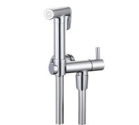 Kit Idroscopino Cromato Tondo Doccetta Per Wc Portatile Shut-Off Monogetto Con Leva
