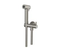 Kit Idroscopino Wc Doccetta Ottone Portatile Shut-Off Monogetto Azionamento a Leva (1, Nickel Spazzolato Tondo)