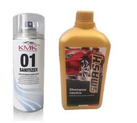 KIT IGIENIZZANTE INTERNO AUTO SANITIZER 01 + SHAMPOO NEUTRO LAVAGGIO PULIZIA