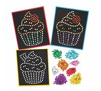 Kit Immagini con Paillettes Cupcake Baker Ross (confezione da 5) Modelli di fiori per decorazioni con paillettes - Arte e artigianato per bambini