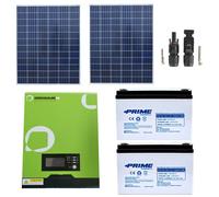 Kit impianto fotovoltaico off grid baita casa al mare inverter MPPT 1KW 12V