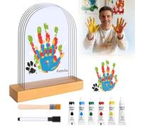 Kit Impronte di Mani di Famiglia, Cornice Impronta Mani e Piedi Neonati con Spazio, Cornice Decorativa Kit Impronte Famiglia, Idee Decorazione Neonati Cornice, per Regali di Nascita, Nuovi Genitori