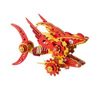 Kit in metallo 3D per uno squalo meccanico (211 pezzi), struttura a incastro, design Grotteskes Sci-Fi, pezzo da collezione