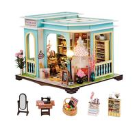 Kit in miniatura per casa delle bambole fai da te, 1:24, modello con mobili, luci a LED, in legno, per adulti, bambini, ragazzi, regalo di compleanno (sartoria)