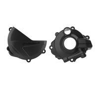 POLISPORT Set Protezione Coperchio Frizione, Accensione E Pompa Acqua - Honda CRF 250 R (18-22), nero