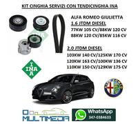 KIT INA TENDICINGHIA E CINGHIA SERVIZI ALFA ROMEO GIULIETTA 1.6 DIESEL 2.0 JTDM